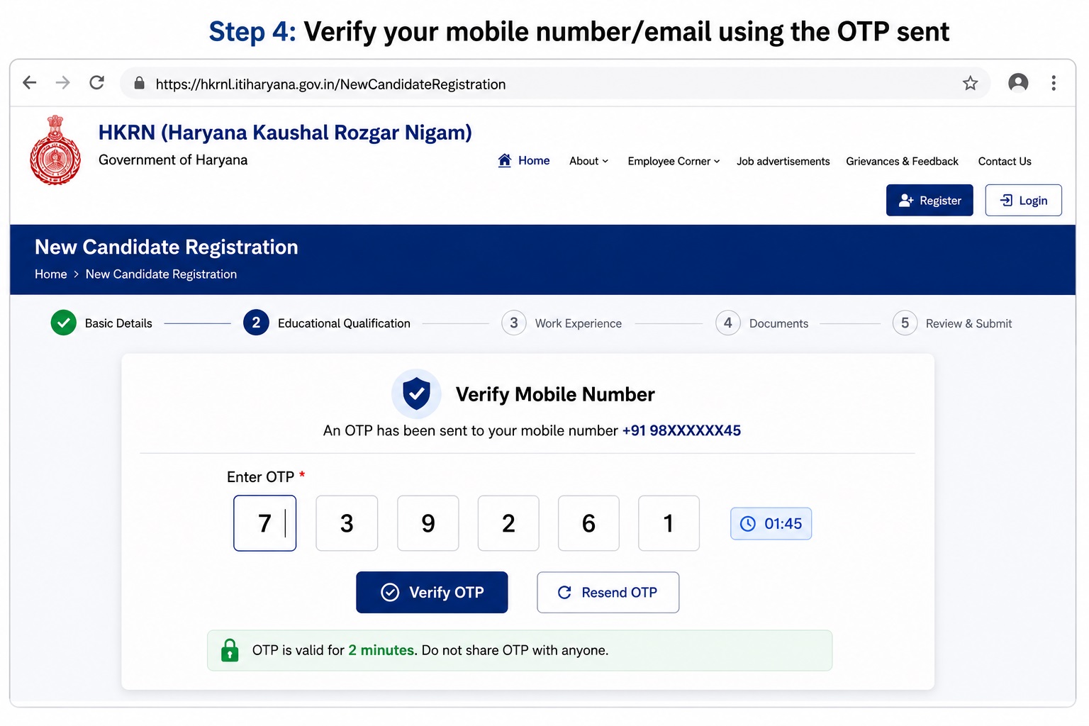 HKRN Registration Step 4