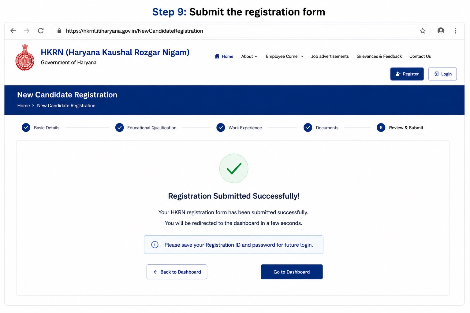 HKRN Registration Step 9 - Submit Form